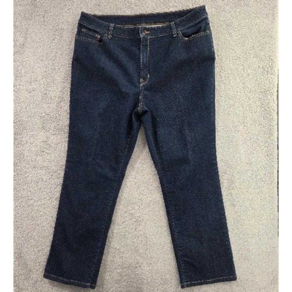 L.L. Bean Classic Fit Jeans Women's 18W Regular Blue Wash Straight Leg Stretch